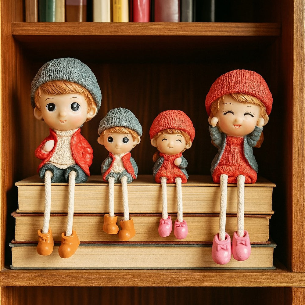Hanging Legs Cute Boy and Girl Toy Home Decor Showpiece – Elegant Hanging Leg Design (Model 2) for Decorative Room Enhancement