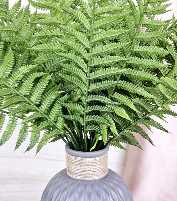 Artificial Flower Fren Bunch Leaves for Gifting, Home Decor, Balcony, Office, Bedroom, Living Room Decor, Raksha Bandhan (1 Bunch,Green,PVC) (36 cm) (without Vase)