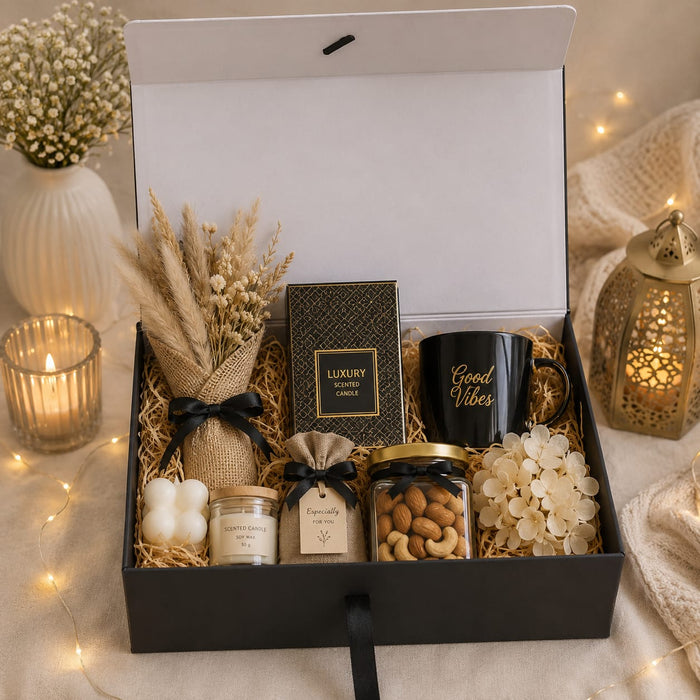 Collapsible  Without Magnet  Decorative Folding Paper Cardboard /Box with ribbon,DIY Box for Gift Hamper,Valentine Gifting,Wedding gifing.