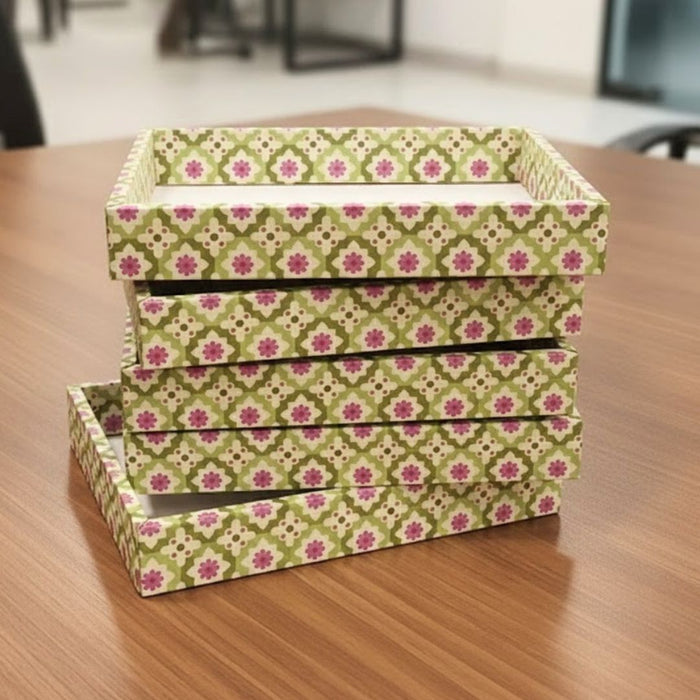 Multipurpose Decorative Viral Folding Paper Box (without net and Twister) Rectangle Cardboard Box DIY Tray for Gift Hamper, Gifting (Cardboard Folding Paper Box),Room Hamper,Wedding Hamper
