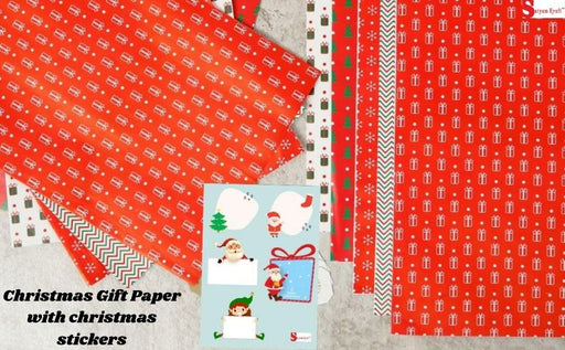 Red and White Gift Wrapping Paper Sheets for Birthday Packing, Gifting,Wrapping Paper Set, Gift Wrapper(Christmas Theme)(SIZE : 71 cm x 48 cm)