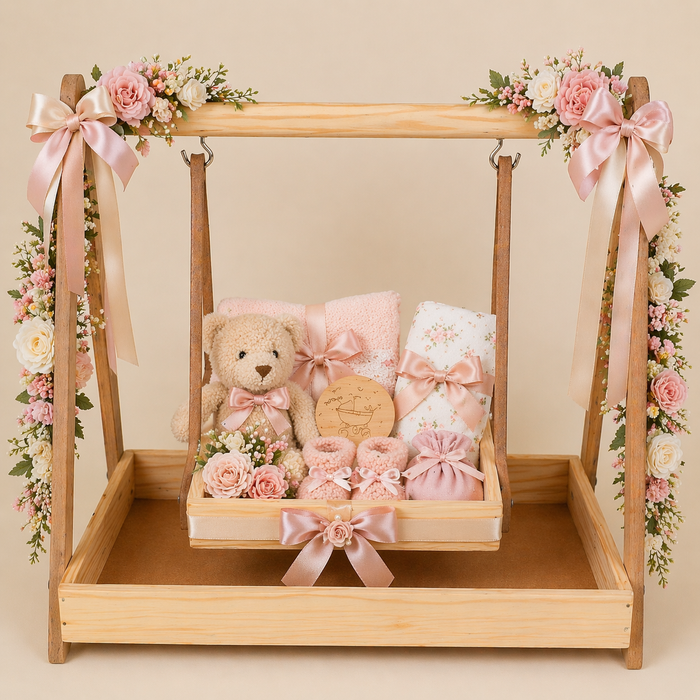 Premium Wooden Folding/Foldable Jhula Swing for ganpati , Baby shower , Balgopal Krishna Janmashtami | Traditional Palna for Laddu Gopal, Kanhaji Pooja, Home Mandir Temple Festival Decoration (Wooden Jhula)