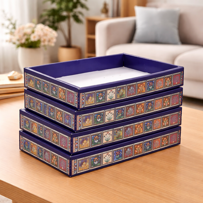 Multipurpose Decorative Viral Folding Paper Box (without net and Twister) Rectangle Cardboard Box DIY Tray for Gift Hamper, Gifting (Cardboard Folding Paper Box),Room Hamper,Wedding Hamper