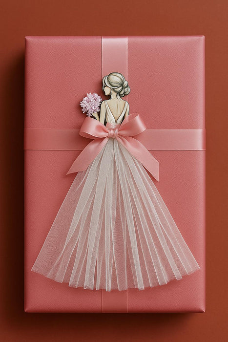 Princess Topper Cutout/ SuitcaseTopper Net Band with Glue Drop | DIY Decorative Cutout for Trousseau Packing, Wedding Gifting, Return Gifts, Bags & Trolley Bag Decor