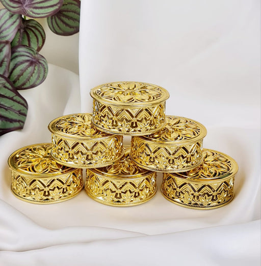 Big Round Decorative Golden Acrylic Box for diwali Gift box, Ring Jewellery Trinket Box, Candy Storage Container Case DIY,Wedding gift, Return Gift, Christmas Decoration Items (Golden Boxes) (Big)