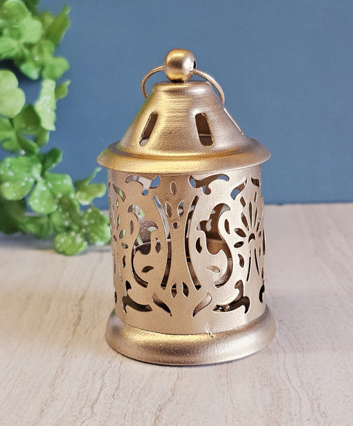Gold Polish Decorative Hanging Lantern Shape Candle Holder for Home Decor,Mandir Decor,Candles Diya holder, Office,Table Decor, Entrance Decoration Item(Golden)