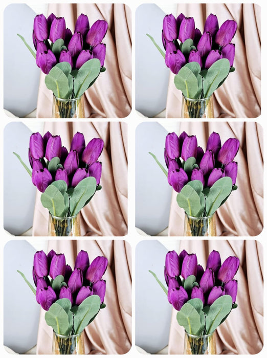 Artificial Tulip Lily Flower Sticks for Home Decor, Bedroom, Office, Living Room, Table Decor, Rakshabandhan Fetivals & Anniversary Decoration (without Vase Pot)