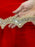 Golden Curvy Net Lace with Mirror, Moti & Embroidery Work | For Saree, Dress, Toran & Festival Décor