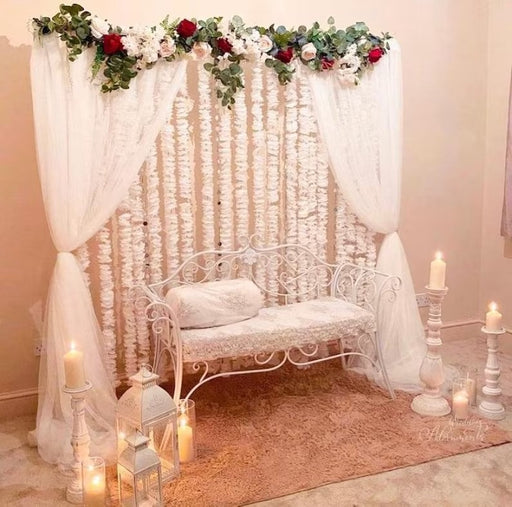 Artificial Mogra Hanging Long Flower line for toran(Backdrop),Home Decor, Diwali, Festival decoration (White)