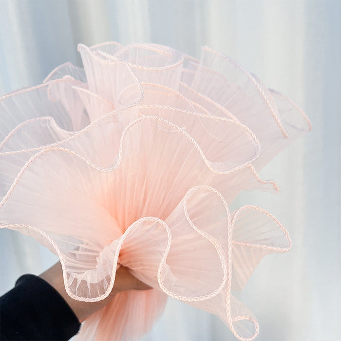 Flower Wrapping Mesh Bouquet Korean floral Packaging Roll Wrap sheet with wavy edge Perfect for Wedding , Enagagement, Anniversary, Birthday ,Proposal Dating Decoration.
