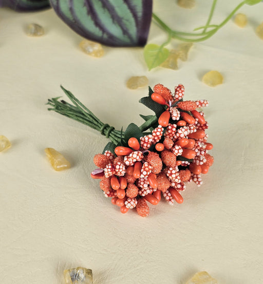 Artificial Pollen Flowers for Tiara Making and Jewelry Making (Orange)