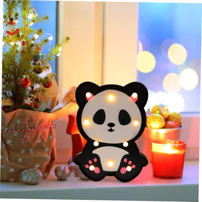Animal Decoration Panda lamp Marquee Portable LED Night Light for kids, Adorable Room Decor & Gift for Toddlers, LED Night Light (White, Pack of 1)
