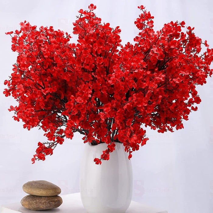 Artificial Babys Breath Gypsophila Fake Flowers bunch Decorative Items for Home,Room,Living Room Table,Diwali Decor (Without Vase Pot)