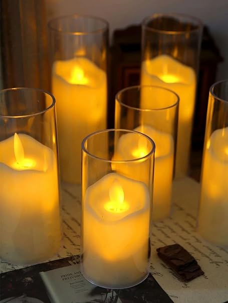 Dancing Flameless Led Tea Light Piller Candle for Home Decoration, Gifting, House, Light for Balcony, Room, Birthday, Diwali, Festival Decorative(small,medium,large)