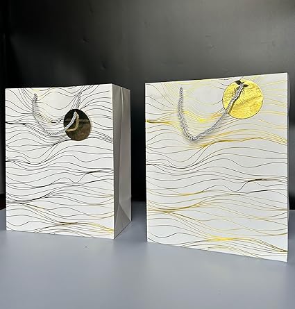 Random Colour Big Size Paper Bag With Handle 32 x 26 x 12 cm Gift Paper bag, Carry Bags, gift bag, gift for Birthday, gift for Festivals, Season's Greetings and other Events