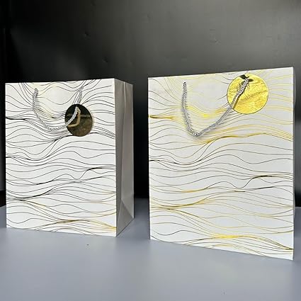 Random Colour Big Size Paper Bag With Handle 32 x 26 x 12 cm Gift Paper bag, Carry Bags, gift bag, gift for Birthday, gift for Festivals, Season's Greetings and other Events
