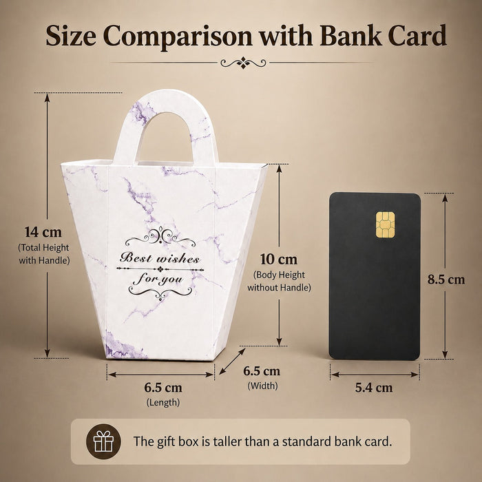 50 Pcs Paper Gift Bag with Handle for Wedding Return Gifts, Birthday Gifting, Hamper Packing, Chocolate, Dry Fruit, Jewellery, Cosmetics & Party Favour Packaging (Pack of 50)