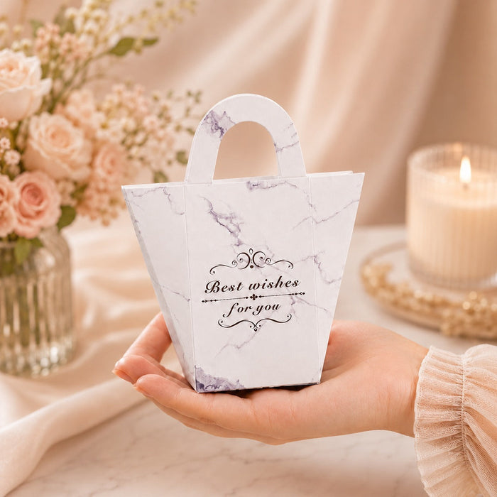 50 Pcs Paper Gift Bag with Handle for Wedding Return Gifts, Birthday Gifting, Hamper Packing, Chocolate, Dry Fruit, Jewellery, Cosmetics & Party Favour Packaging (Pack of 50)