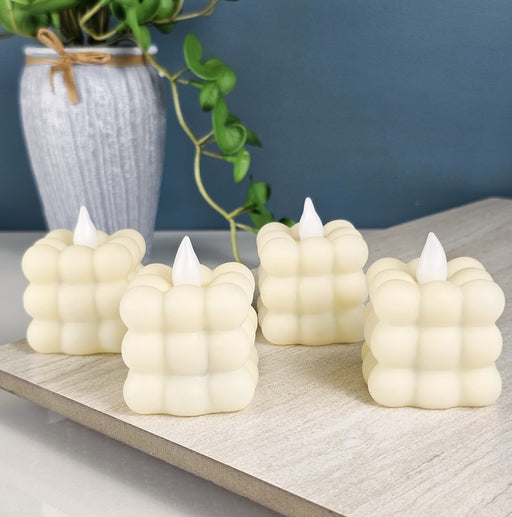 White LED Bubble Candles Plastic Candle, Tealight LED Candle Light for Home, Lobby, Drawing Room, Living Room, Bedroom Decoration,Home Decor,Diwali Decor