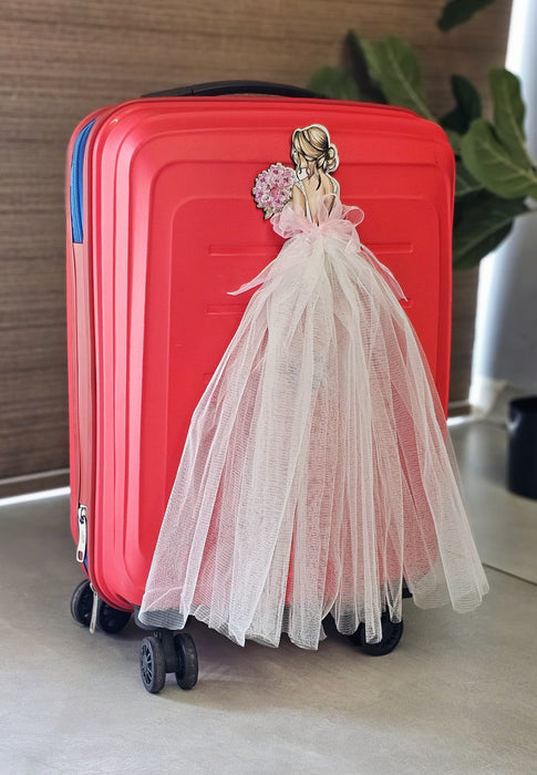 Princess Topper Cutout/ SuitcaseTopper Net Band with Glue Drop | DIY Decorative Cutout for Trousseau Packing, Wedding Gifting, Return Gifts, Bags & Trolley Bag Decor