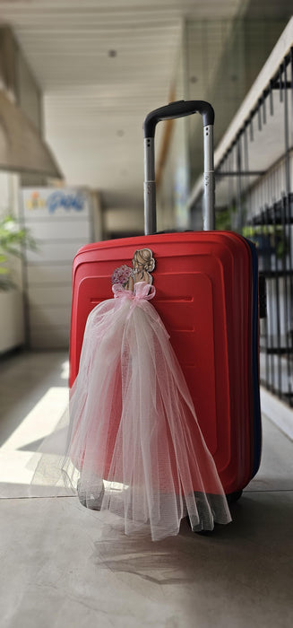 Princess Topper Cutout/ SuitcaseTopper Net Band with Glue Drop | DIY Decorative Cutout for Trousseau Packing, Wedding Gifting, Return Gifts, Bags & Trolley Bag Decor