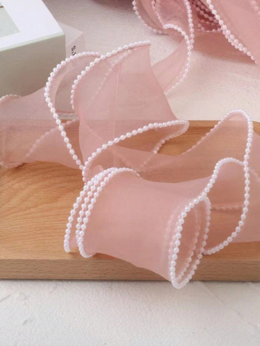 Pearl Ribbon Roll | Elegant Decorative Ribbon for Flower Bouquet Wrapping, Gift Box Packaging, Cake Decoration & DIY Crafts