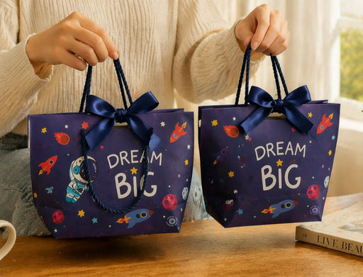 Blue Colour Kids Gift Bags (Small & Large Sizes) | Premium Paper Gift Bags for Birthday, Party Favors, Return Gifts & Gifting