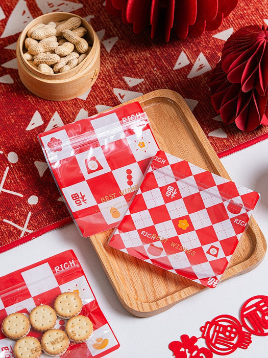 Multi Print Transparent Zip Lock Pouch  (Asthetic Designs) | 13 x 13 cm | Reusable Plastic Packaging for Cookies, Chocolates & Dry Snacks