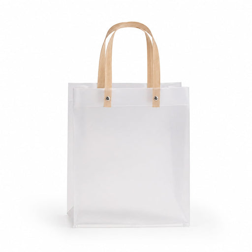 Transparent  Gift Bag with Handle | Premium Plastic Hamper Bag for Gifting, Return Gifts & Packaging | 10.5×8×4.5 Inch