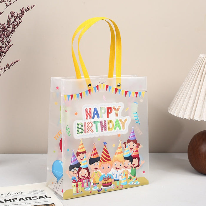 Birthday Theme PVC Gift Bag with Handle | Reusable Return Gift & Hamper Bag | 22×9×25 CM