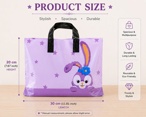 Premium Printed Frosted Plastic Gift Tote Bags | Reusable Carry Bags for Return Gifts, Hampers & Party Packaging (5 Designs Available)