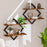 Modern Diamond Shape Wall Shelf Set 2– Wooden & Metal Floating Wall Rack for Home Décor