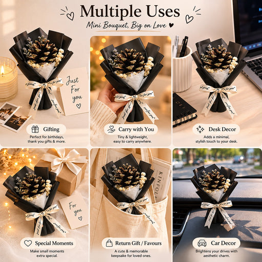 Mini Dried Flower Bouquet | Aesthetic Handmade Floral Gift Bouquet for Gifting & Décor