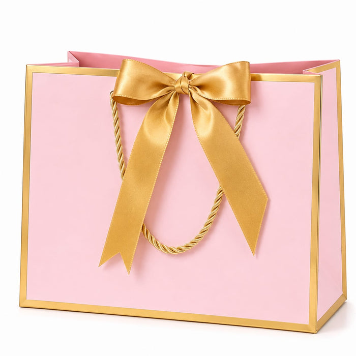 Luxury Gift Paper Bag with Satin Ribbon Bow & Rope Handle – Premium Return Gift Bag