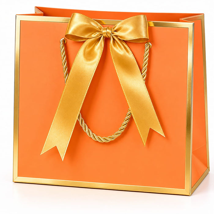 Luxury Gift Paper Bag with Satin Ribbon Bow & Rope Handle – Premium Return Gift Bag