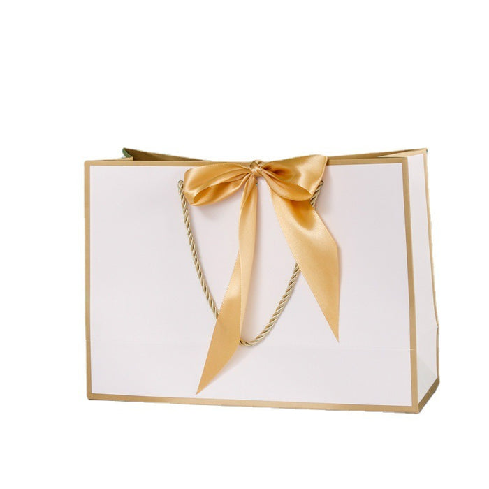 Luxury Gift Paper Bag with Satin Ribbon Bow & Rope Handle – Premium Return Gift Bag