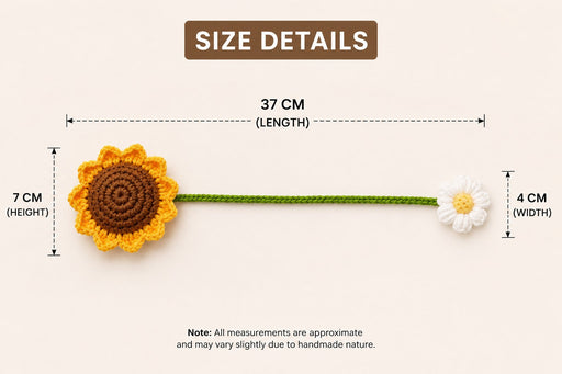 2 Pcs Artificial Sunflower Crochet Hanging Ornament for Home Decor | Handmade Sunflower Car Mirror Hanging Accessory | Crochet Flower Car Dashboard Decoration | Home, Window, Door