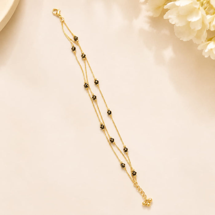 1 Pcs Elegant Gold Pearl Layered Bracelet Rakhi for Women | Adjustable Lumba Rakhi Bhabhi Rakhi Bracelet