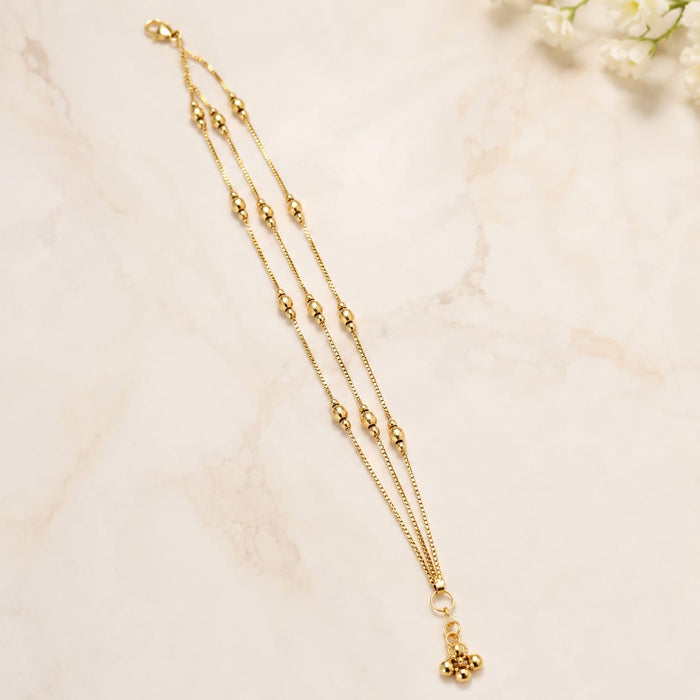1 Pcs Elegant Gold Pearl Layered Bracelet Rakhi for Women | Adjustable Lumba Rakhi Bhabhi Rakhi Bracelet