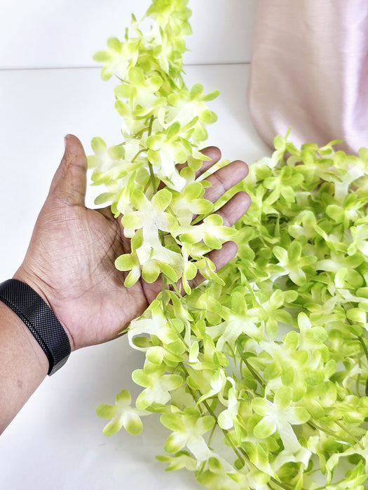 Artificial Ixora Flower Garlands, Wall Hanging decorative String Lines items for Anniversary Decoration, Home Decor, Pooja, Functions Decor (Small petals)