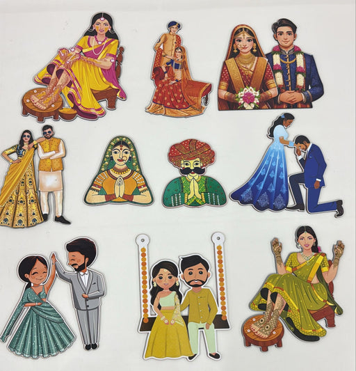 10 pcs Marriage/shadi cutout collection (random design)