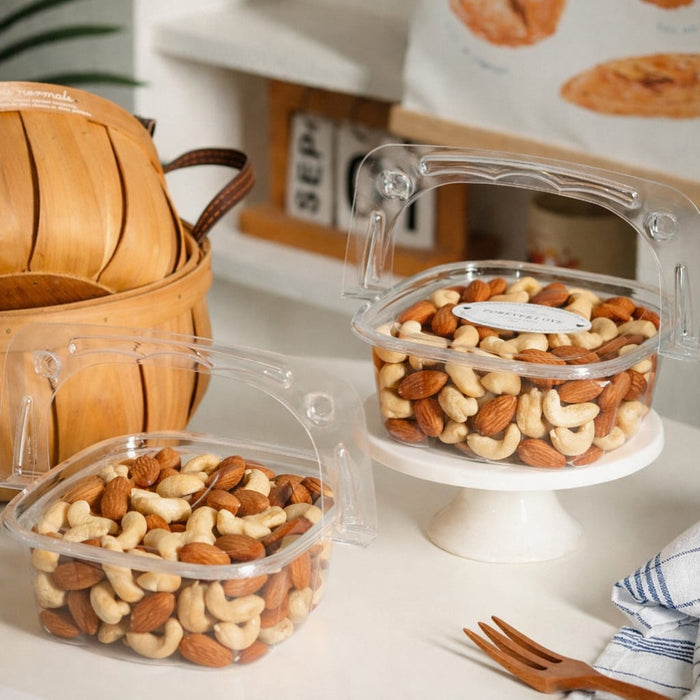 Transparent Packaging Box | Portable Disposable  Box for Picnic, Dryfruit Packing ,Camping, Gift Packing (3 Sizes Available)
