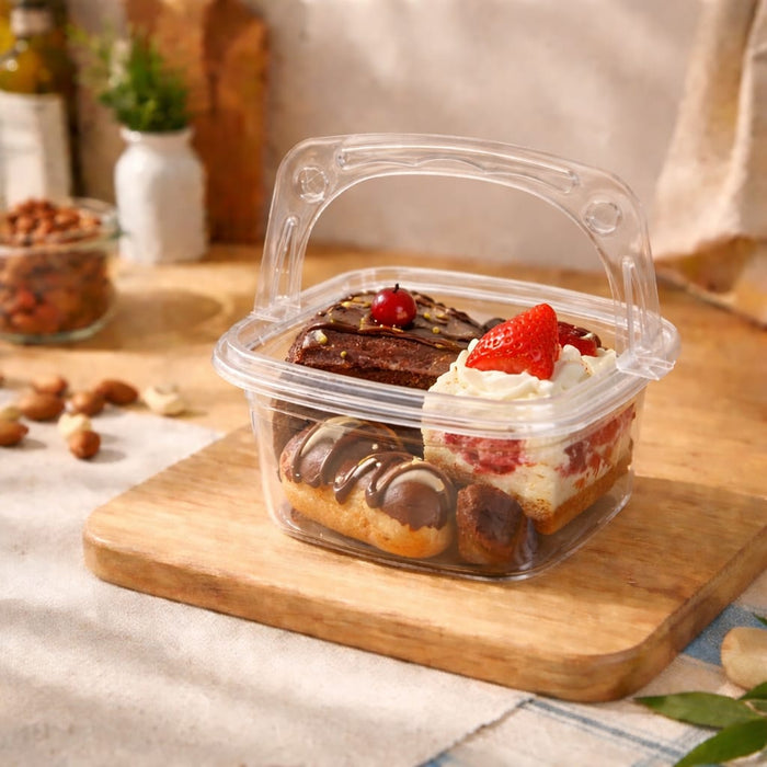 Transparent Packaging Box | Portable Disposable  Box for Picnic, Dryfruit Packing ,Camping, Gift Packing (3 Sizes Available)