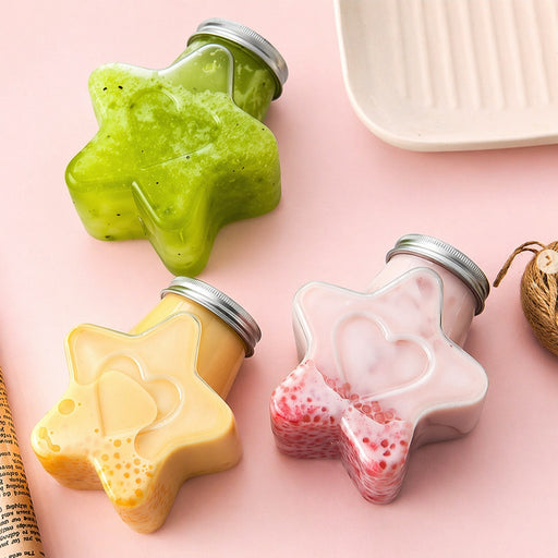 Premium Star Shape And Square Shape Transparent Storage Jar with Lid | Cute Candy Jar, Dry Fruit Container, Gift Packing Jar for Kids & Hampers