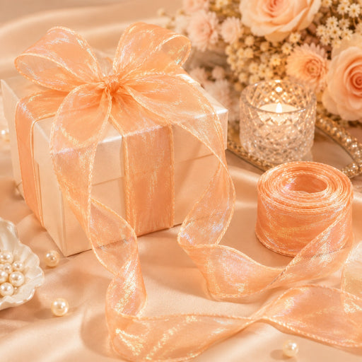 Shiny Organza Ribbon Roll for Decoration & Gift Packing – 1.5 Inch Wide Decorative Ribbon for Wedding, Hamper Packing, Craft & Gift Wrapping (Approx. 8 Meter Roll)
