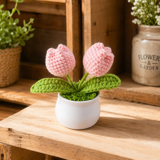 Artificial Crochet Flower Bouquet/Artificial Flowers head /Crochet Flowers Bouquet/Crochet Flowers/Flowers Bouquet Gift for Girls Home Decor, Gifting (13.5 cm height)