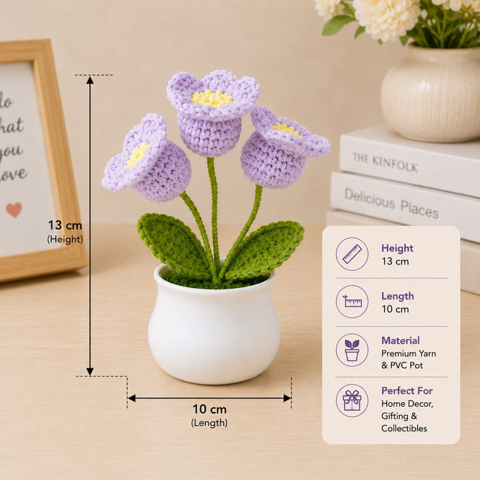 Artificial Crochet Flower Bouquet/Artificial Flowers head /Crochet Flowers Bouquet/Crochet Flowers/Flowers Bouquet Gift for Girls Home Decor, Gifting (13.5 cm height)