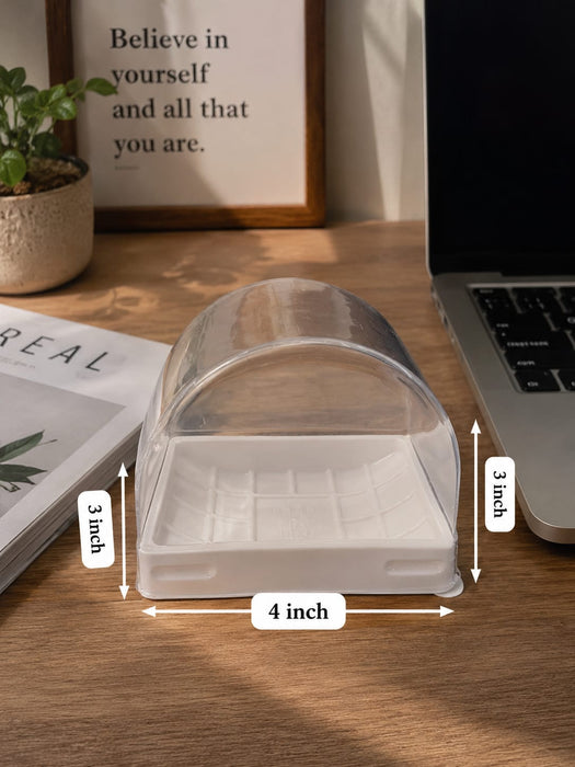 Mini Dome Shape Plastic Storage Box | Transparent Candy, Chocolate & Gift Packaging Container (White & Black Available)