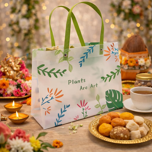 Floral PVC  Big size (32 X 14 X 35 CM)Translucent Bags Goodie Bags With Handle Gift bag, hamper bag, Carry Bags, shopping gift bag, gift for Gifting, Presents, Return Gifts, Birthday, Party, Festivals (Big) (Copy)