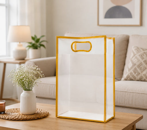 Small Size ( 18 X 8 X 26 CM )Transparent Bag Goodie Bags, Clear Gift Bag, Hamper Bag,Carry Bags,Shopping Gift Bag,Gifting,Presents,Return Gifts,Birthday,Festivals,Events